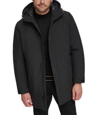 Calvin Klein Mens Flextech Stretch Water-Resistant Hooded Stadium Jacket Product Image