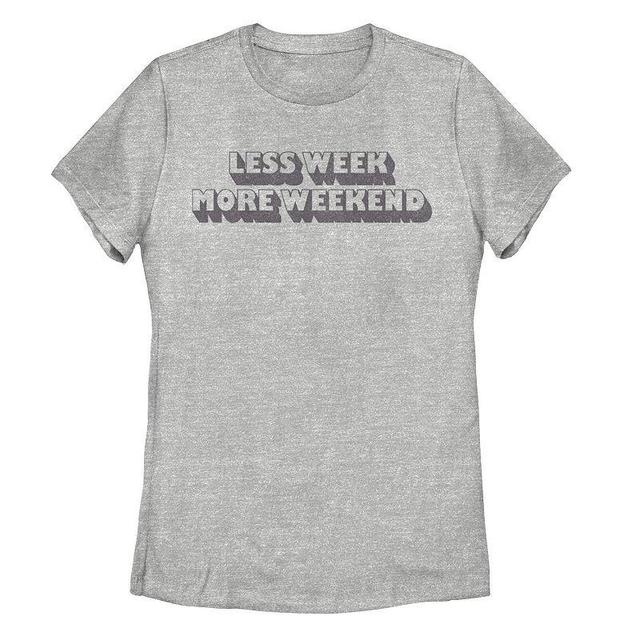 Juniors Trendy Less Week More Weekend Tee, Girls Athletic Grey Product Image