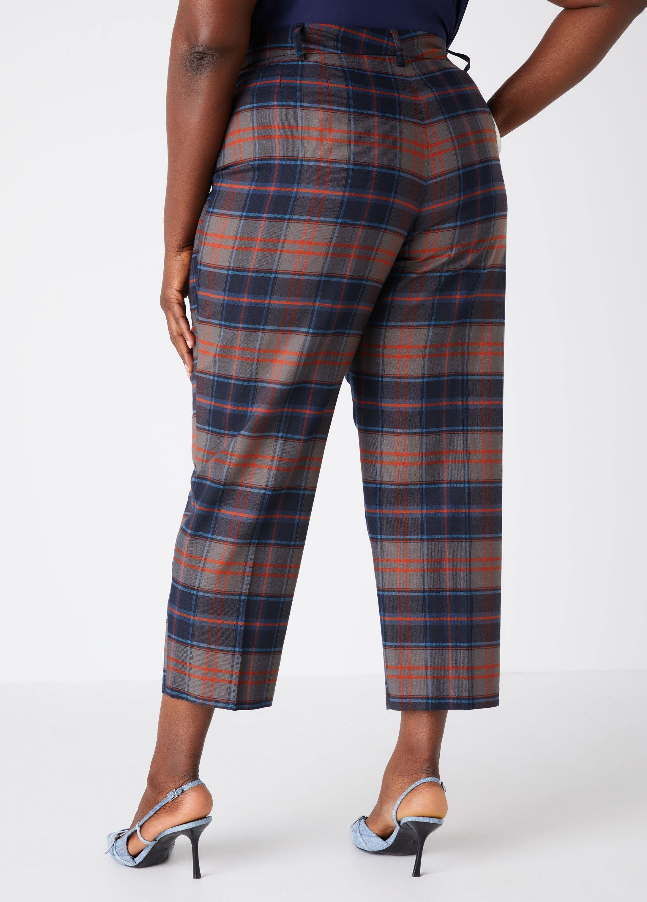 Plaid Tapered Ankle Pants Product Image