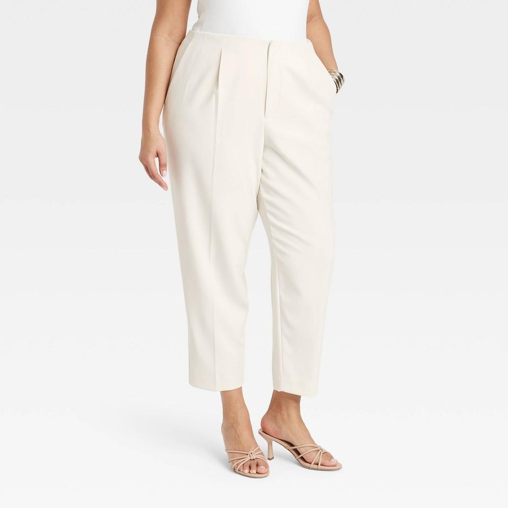 Womens High-Rise Tailored Trousers - A New Day Cream 20 Product Image