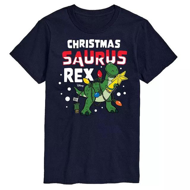 Disney / Pixars Toy Story Rex Mens Christmas Saurus Rex Graphic Tee Blue Product Image