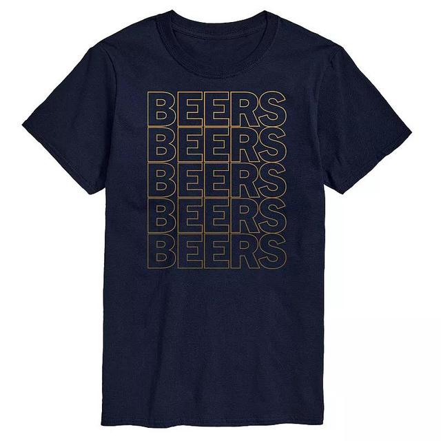 Mens Beer Stacked Tee Blue Product Image