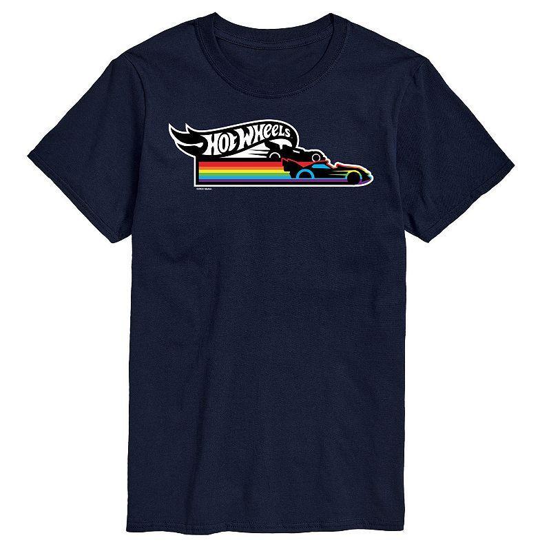 Big & Tall Hot Wheels Pride Flame Logo Graphic Tee, Mens Blue Product Image