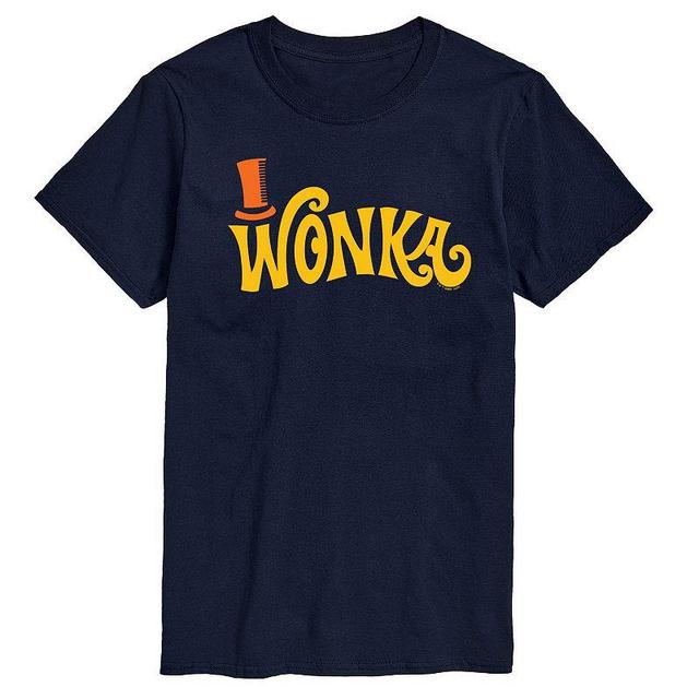 Mens Willy Wonka Retro Willy Wonka Logo Graphic Tee Blue Product Image