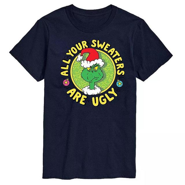 Big & Tall Dr. Seuss The Grinch All Your Sweaters Are Ugly Graphic Tee, Mens Blue Product Image