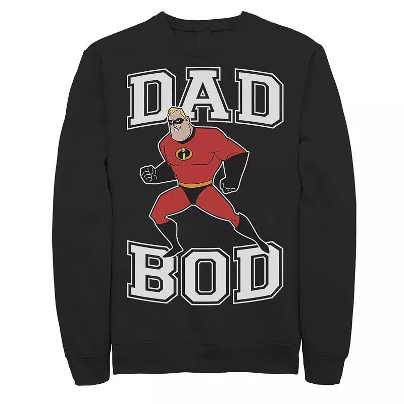 Mens Disney / Pixar Incredibles Mr. Incredible Dad Bod Portrait Sweatshirt Black Product Image