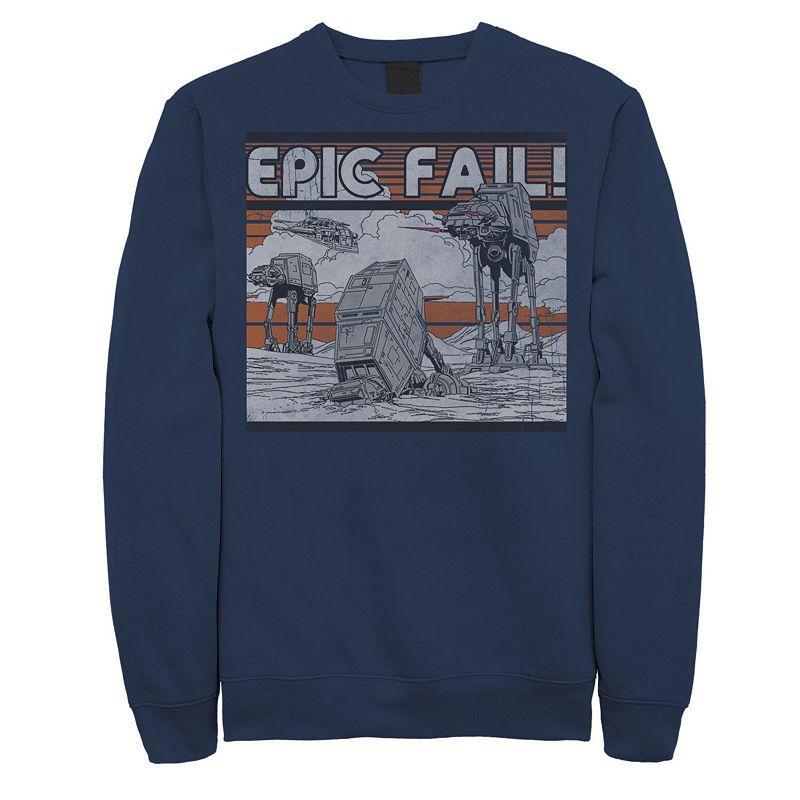 Mens Star Wars AT-AT Walker Epic Fail Meme Sweatshirt Blue Product Image