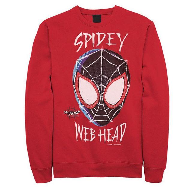 Mens Marvel Spiderverse Spidey Web Head Graphic Fleece Pullover Product Image