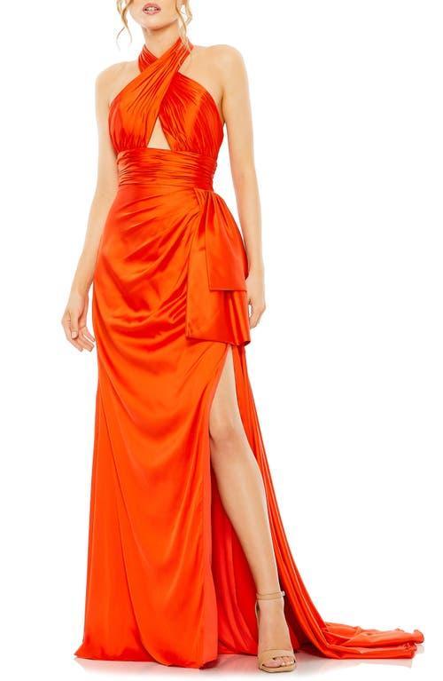 Mac Duggal Gathered Halter Gown Product Image