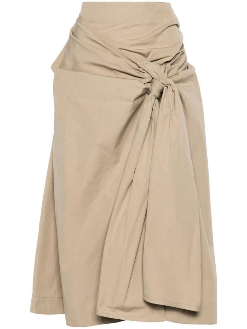 Skirt With Knotted Detail Clothing In Neutrals Product Image