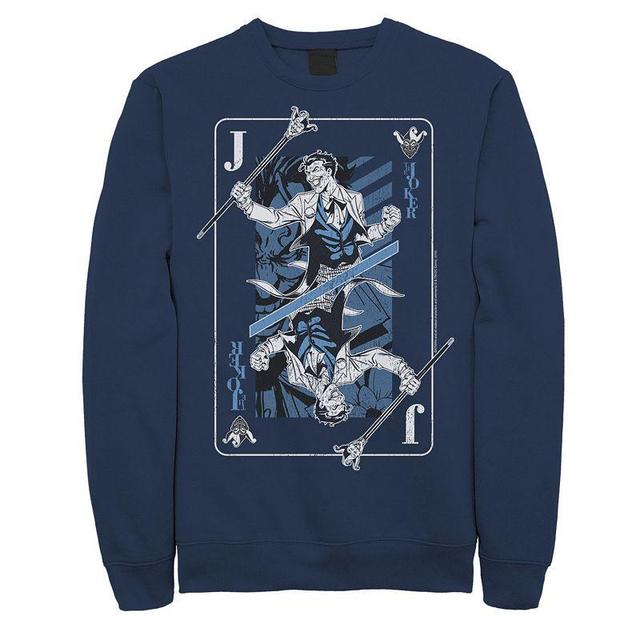 Mens DC Comics The Joker Playing Card Sweatshirt, Mens Product Image