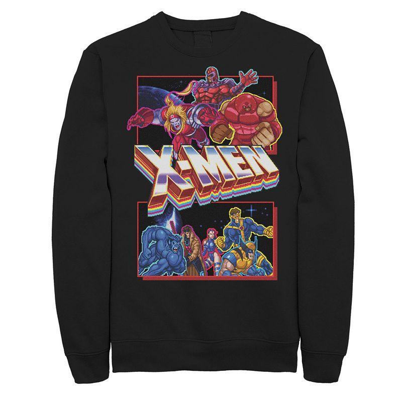 Mens X-Mens Arcade Characters Group Shot Panels Fleece Graphic Top Product Image