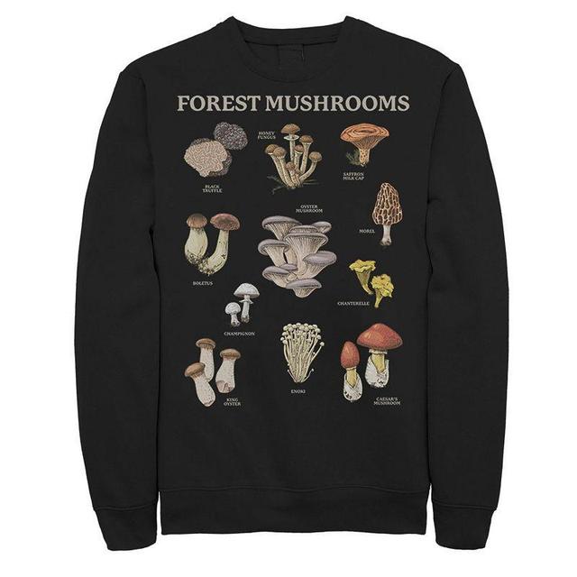 Mens Wild Forest Mushrooms Draws Sweatshirt Black Product Image