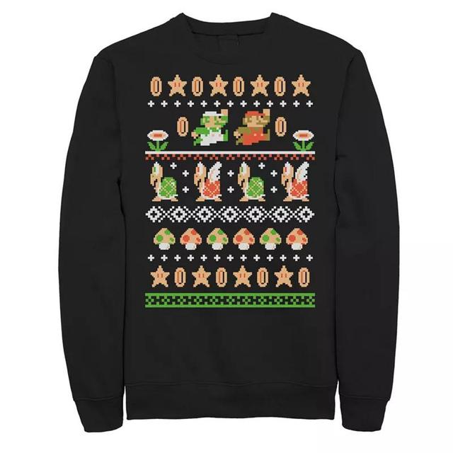 Mens Nintendo Super Mario Ugly Christmas Sweater Mashup Sweatshirt Product Image