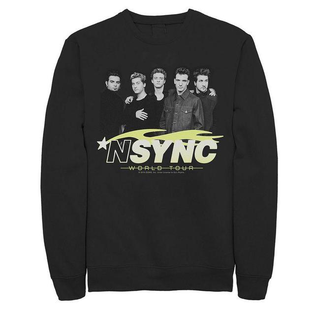 Mens NSync World Tour Grey Scale Portrait Graphic Fleece Pullover Product Image