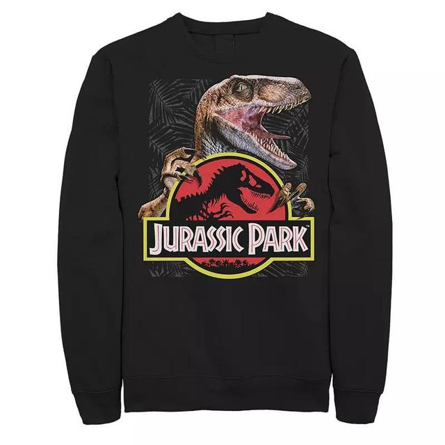 Mens Jurassic Park Raptor Holding Colored Logo Graphic Fleece Pullover Product Image