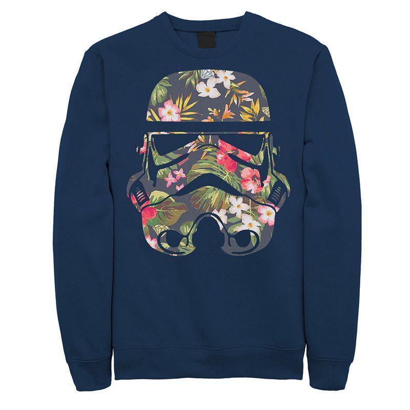 Big & Tall Star Wars Stormtrooper Flower Filled Helmet Fleece Sweatshirt, Mens Blue Product Image