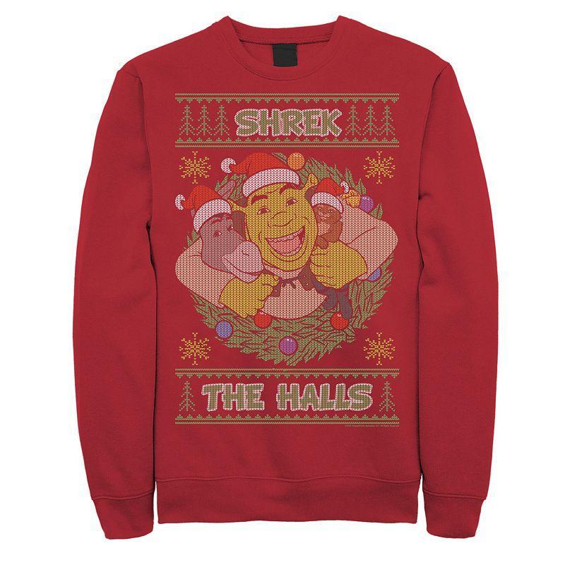 Mens Shrek the Halls Holiday Text Pattern Fleece Product Image