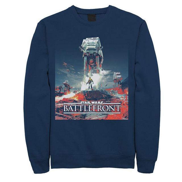 Mens Star Wars Battlefront Game Poster Sweatshirt Blue Product Image