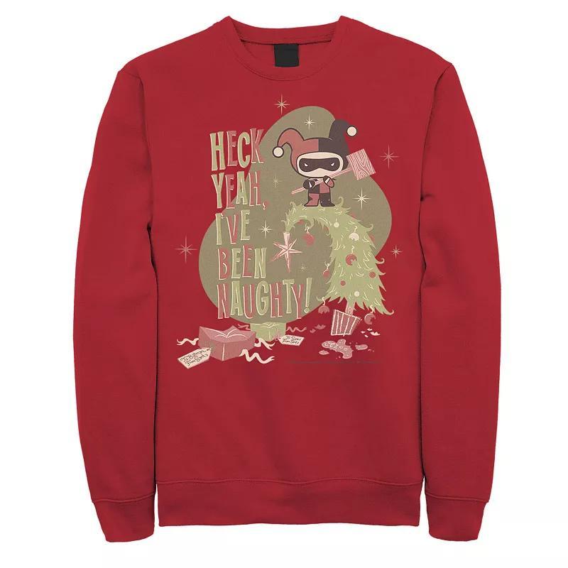 Mens DC Comics Christmas Harley Quinn Heck Yeah Ive Been Naughty Sweatshirt Product Image