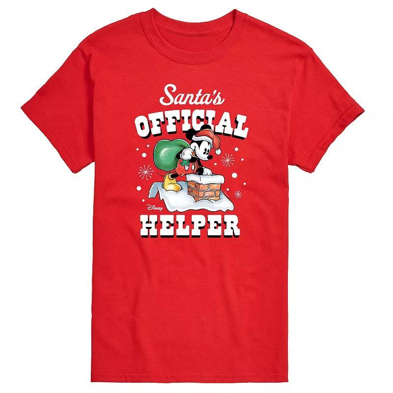 Disneys Mickey Mouse Mens Santas Offical Helper Graphic Tee Product Image