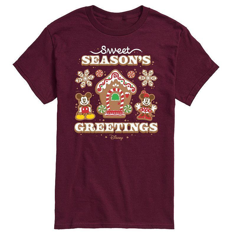 Disneys Mickey & Minnie Mouse Mens Sweet Seasons Greetings Graphic Tee Product Image