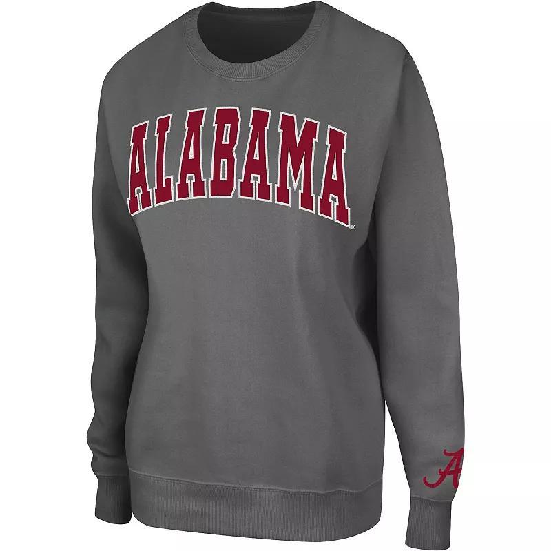 Womens Colosseum Charcoal Alabama Crimson Tide Campanile Pullover Sweatshirt Product Image