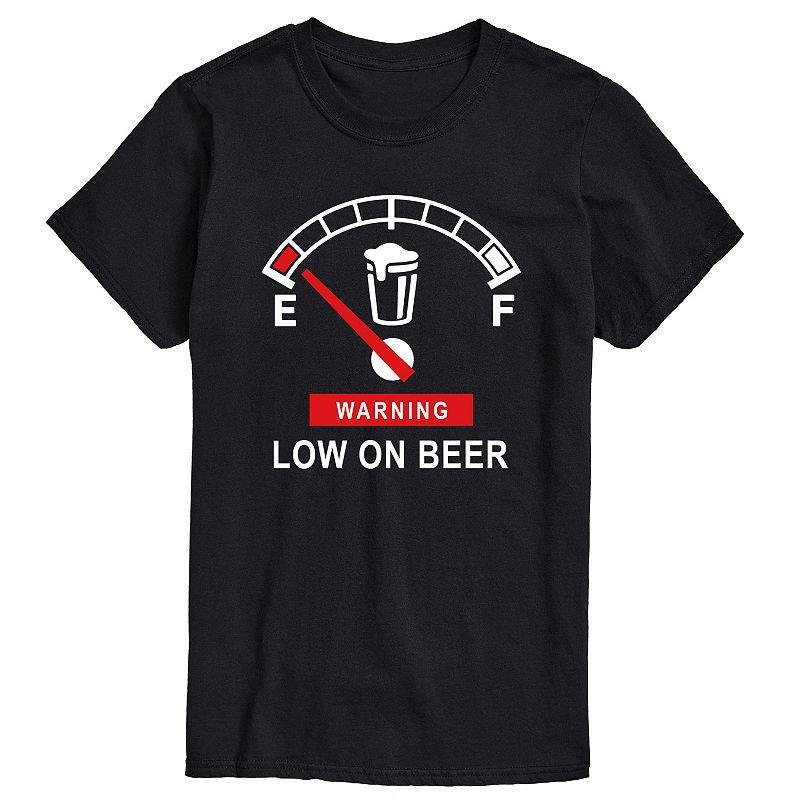 Mens Warning Low On Beer Graphic Tee Product Image