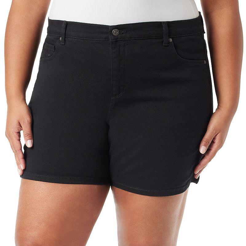 Gloria Vanderbilt Amanda Womens Plus Mid Rise Denim Short Product Image