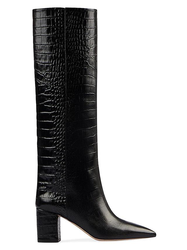 Womens Anja 70MM Crocodile-Embossed Leather Boots Product Image