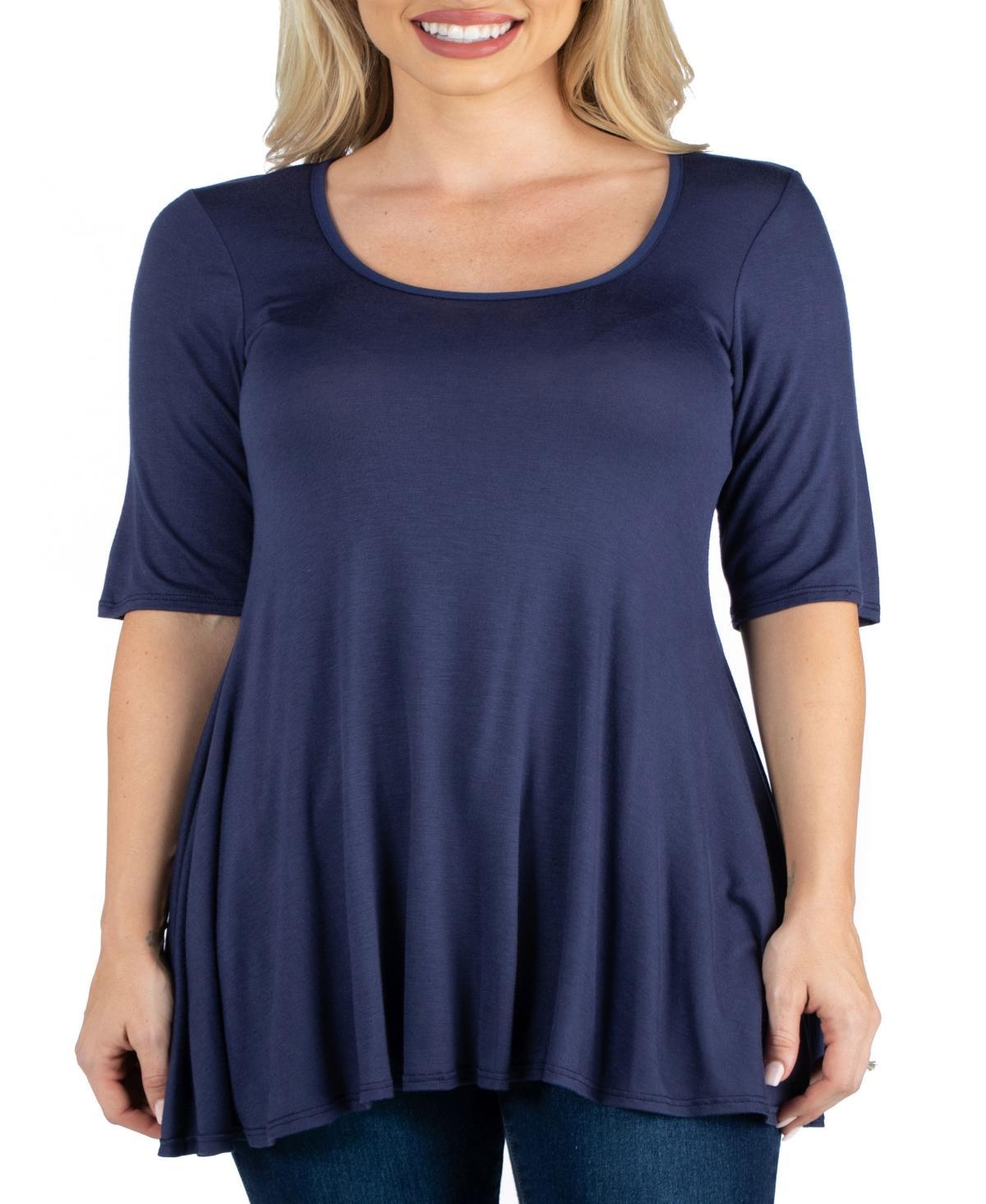 Womens Elbow Sleeve Swing Tunic Top Product Image