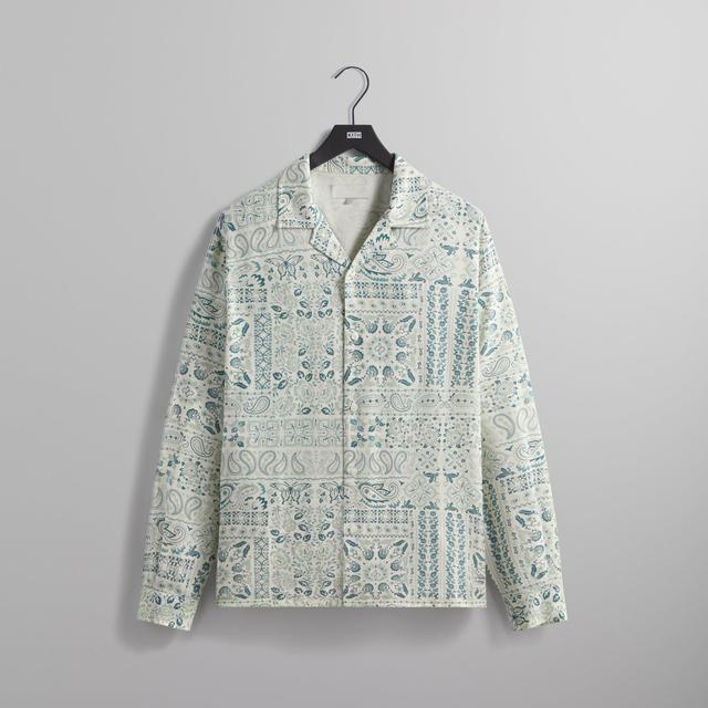 Kith Silk Lyocell Long Sleeve Thompson Camp Collar Shirt - Tranquility Male Product Image