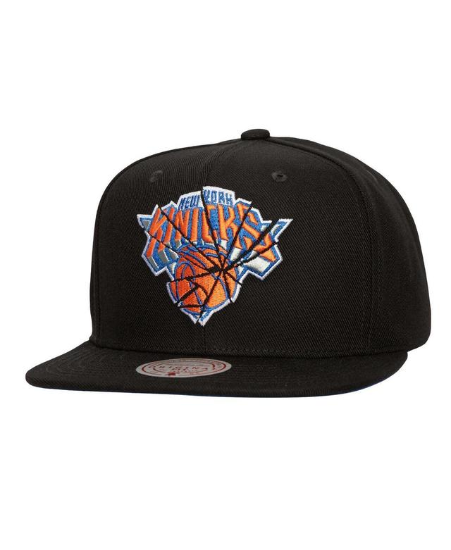 Mitchell & Ness Mens Black New York Knicks Shattered Snapback Hat Product Image