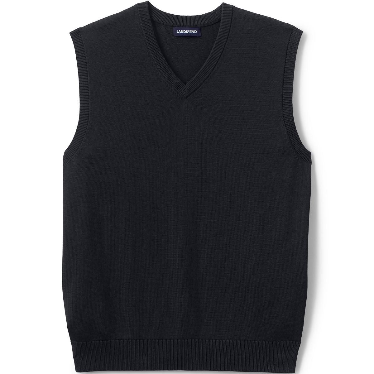 Lands End Mens School Uniform Cotton Modal Fine Gauge Sweater Vest Product Image