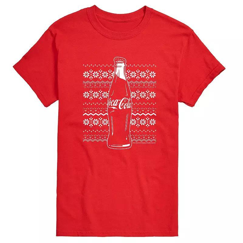 Big & Tall Coca-Cola Holiday Sweater Graphic Tee, Mens Product Image