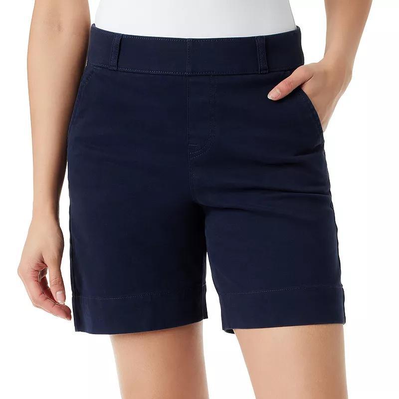 Petite Gloria Vanderbilt 7 Smoothing Shape Effect Rolled Hem Shorts, Womens Product Image