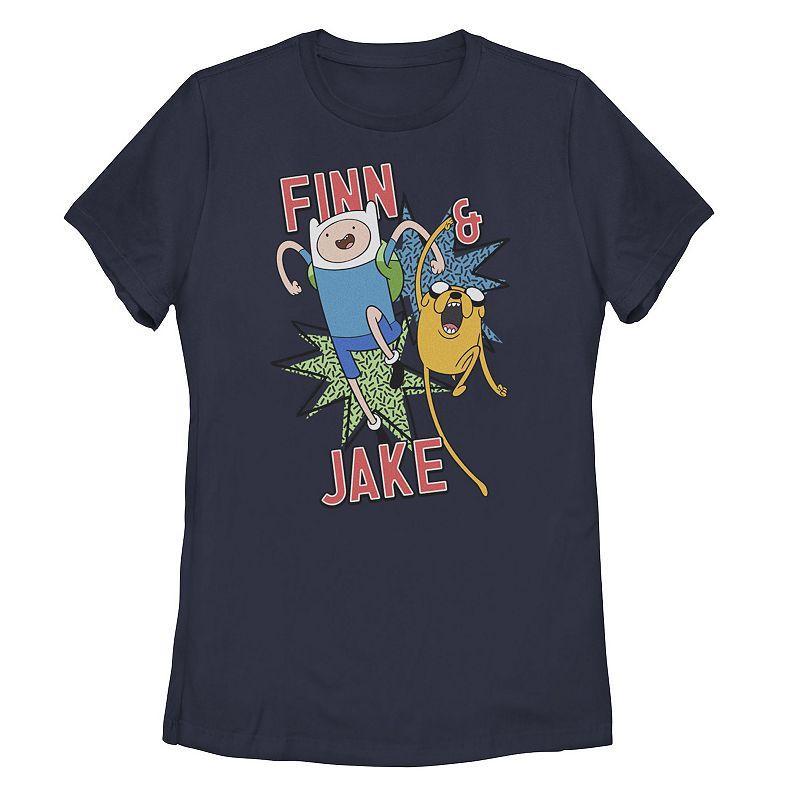 Mens Cartoon Network Adventure Time Finn & Jake Kapows Tee Athletic Grey Product Image