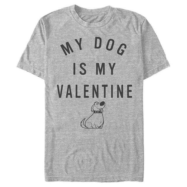 Disneys Up My Dog Is My Valentine Mens Graphic Tee Athletic Grey Product Image