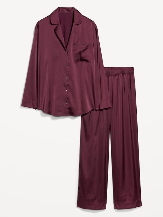 Satin Pajama Pant Set Product Image