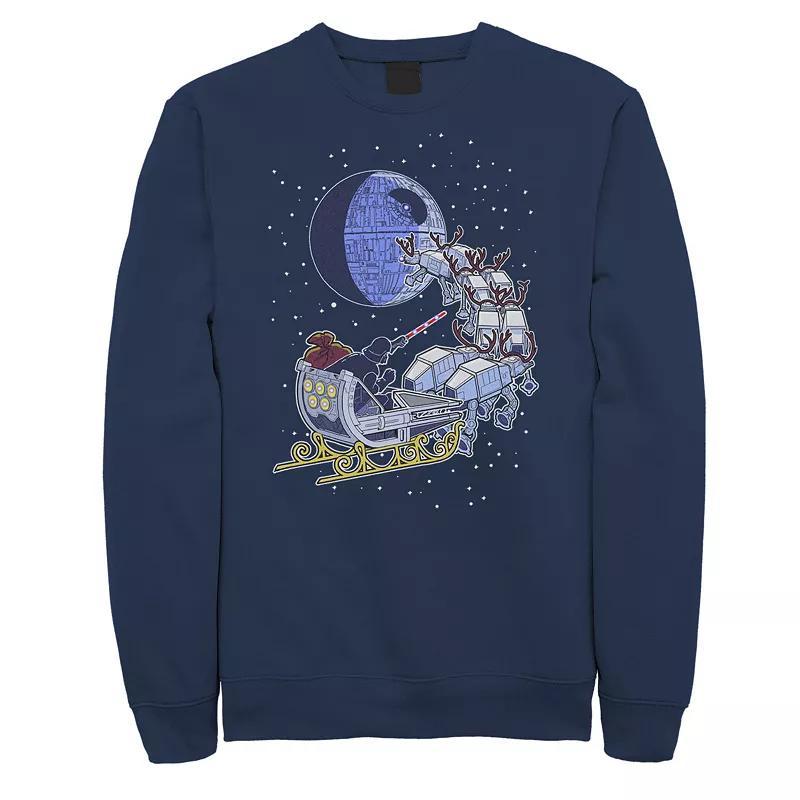 Mens Star Wars Darth Vader In A Sleigh Portrait Sweatshirt Blue Product Image