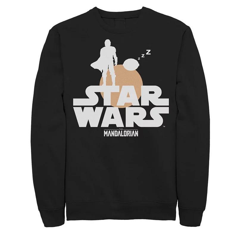 Mens Star Wars The Mandalorian The Child Sunset Silhouette Logo Sweatshirt Product Image