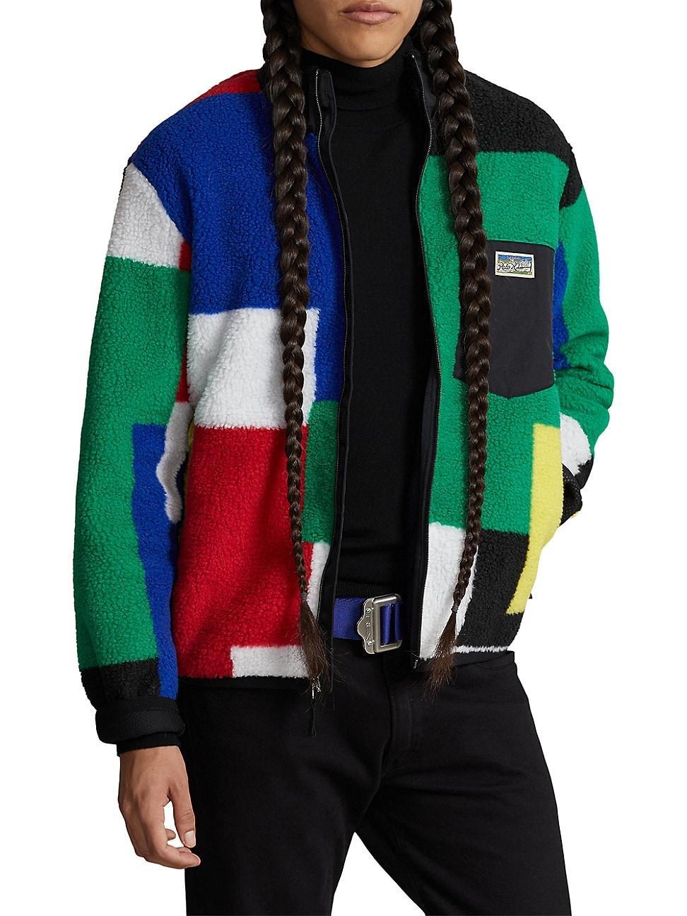 Mens Hi Pile Colorblocked Fleece Jacket Product Image