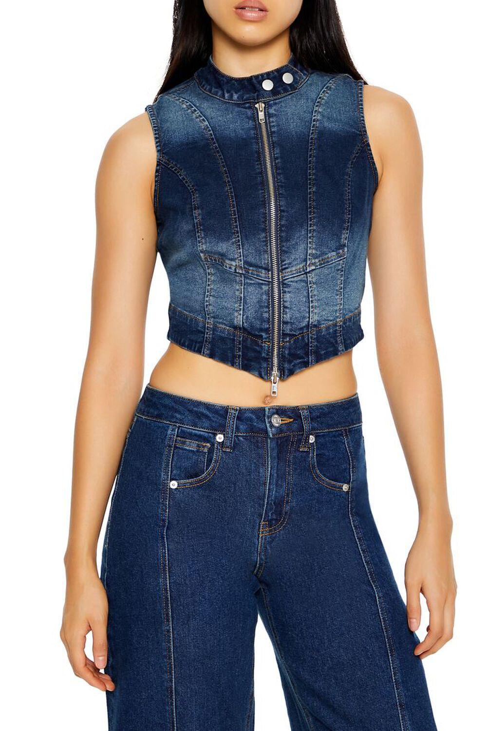 Gradient Denim Crop Top | Forever 21 product image