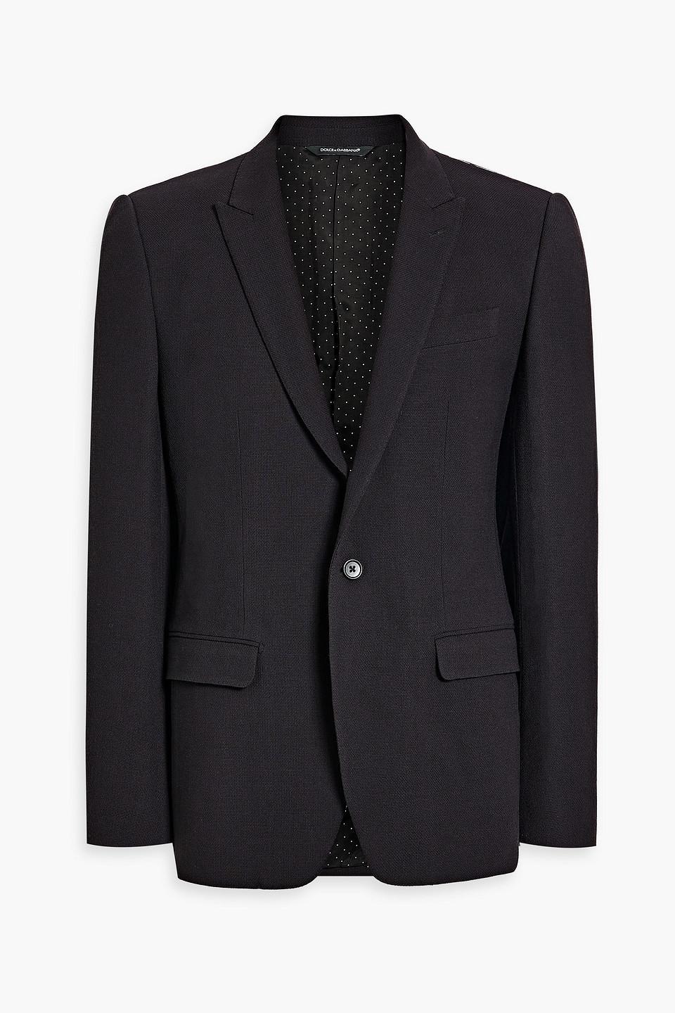 Wool Grain De Poudre Blazer In Midnight Blue Product Image