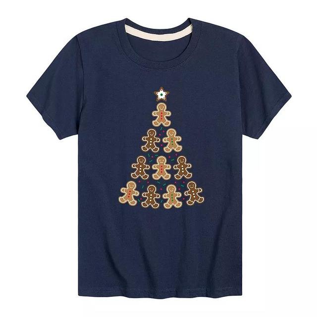 Boys 8-20 Gingerbread Man Tree Tee, Boys Blue Product Image