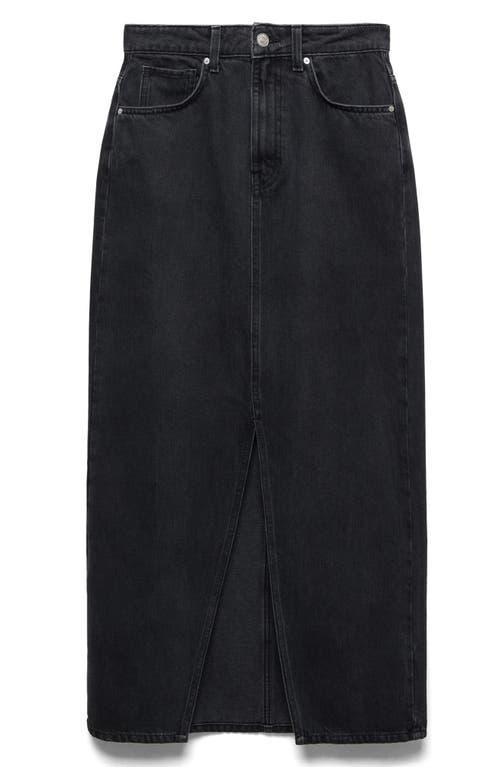 MANGO - Slit denim skirt black denim - XS - Women Product Image