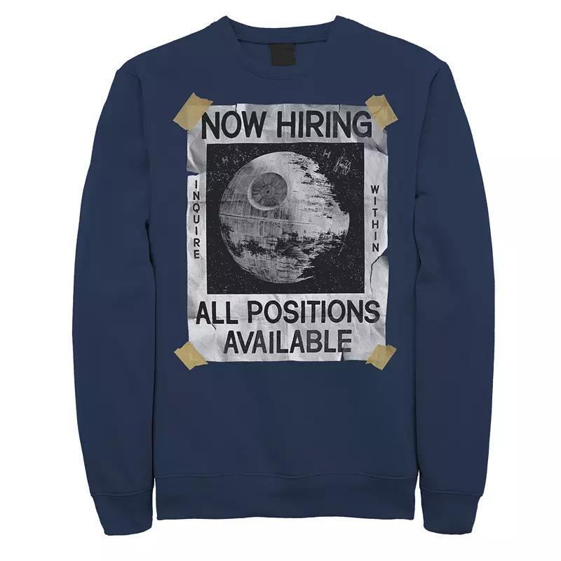 Mens Star Wars Now Hiring On The Death Star Sweatshirt Blue Product Image