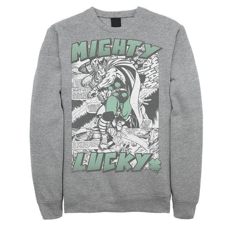 Mens Marvel Thor Mighty Lucky St. Patricks Sweatshirt Athletic Grey Product Image