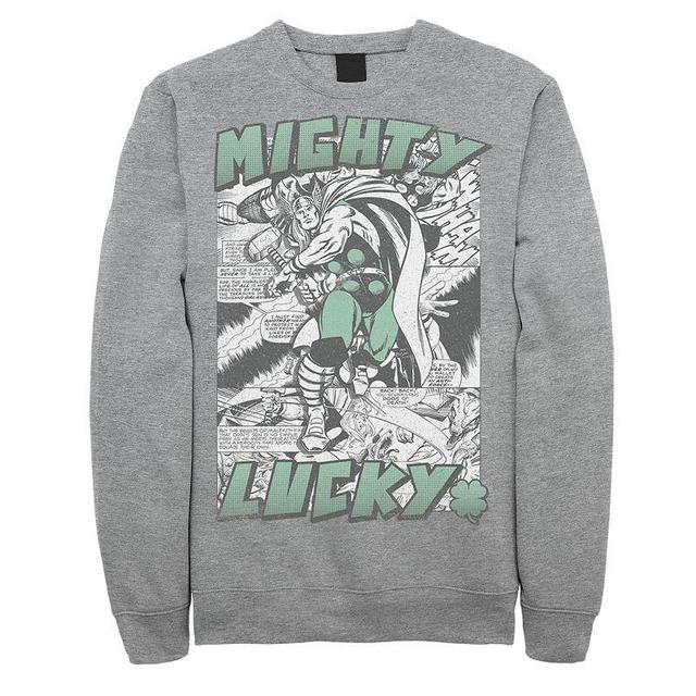 Mens Marvel Thor Mighty Lucky St. Patricks Sweatshirt Athletic Grey Product Image