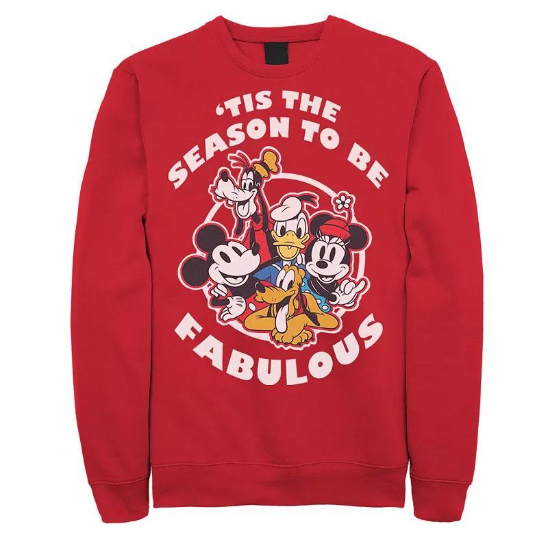 Mens Disney Group Shot Tis The Season To Be Fabulous Christmas Sweatshirt Product Image